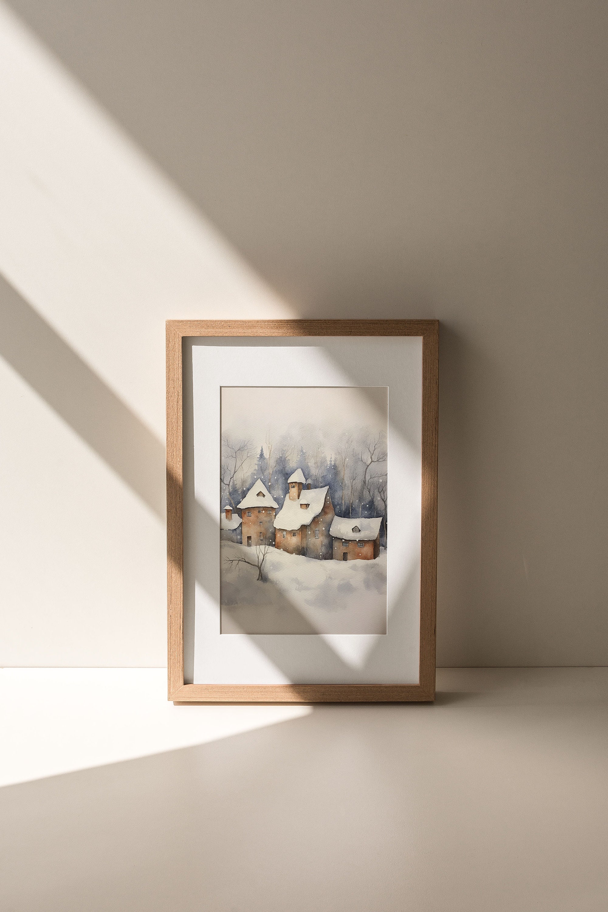 Snowy Village Painting Winter Farm Landscape Galena Art Print Illinois ...