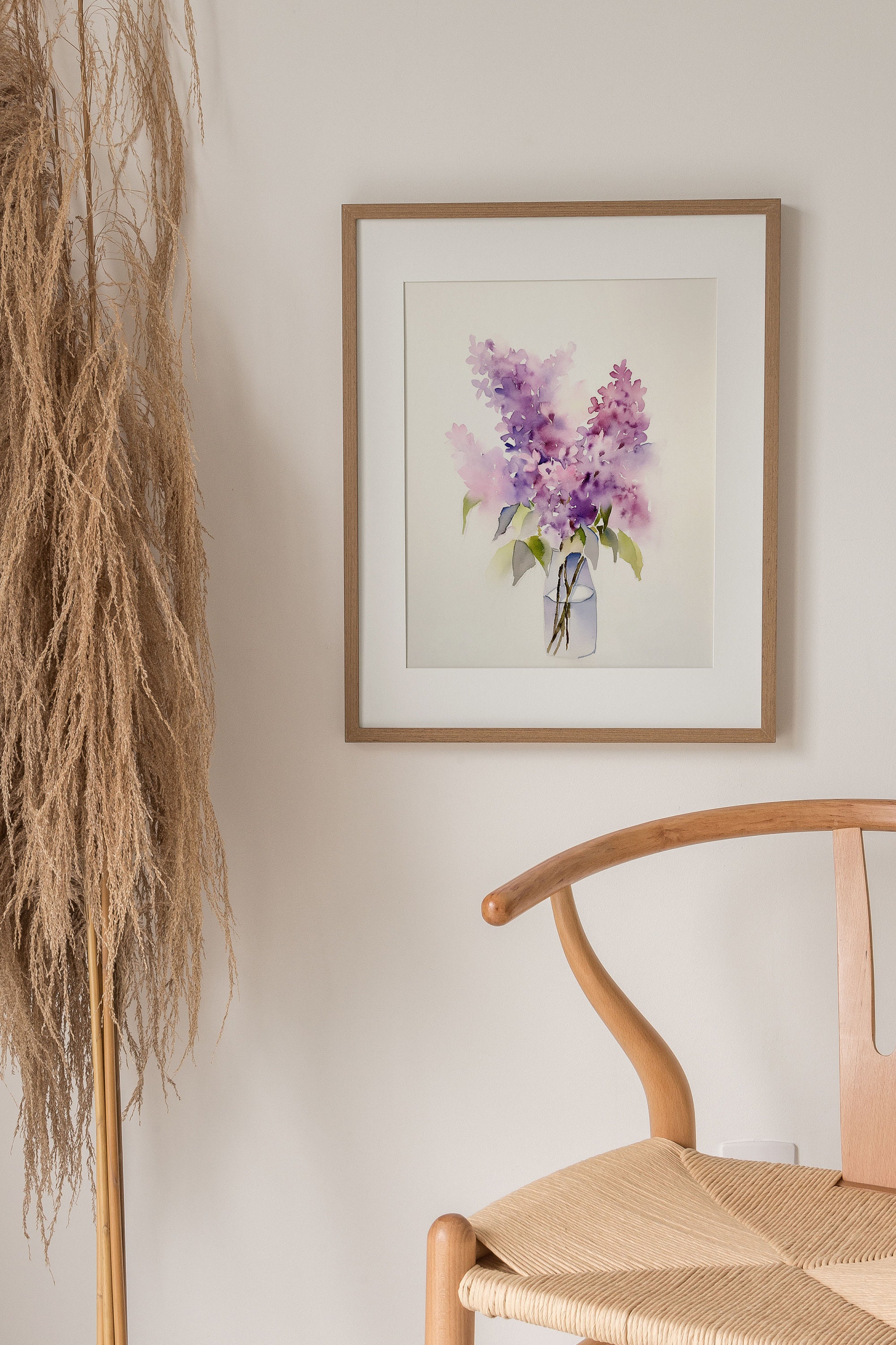 Lilac Painting Floral Watercolor Print Purple Flowers Wal Art Botanical ...