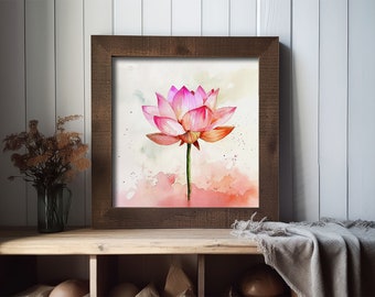 ZQQART Abstrakte Lotusblume Leinwandbild, 40x60cm, Gold – Spirituelle Wanddekoration Für Bad & Meditation
