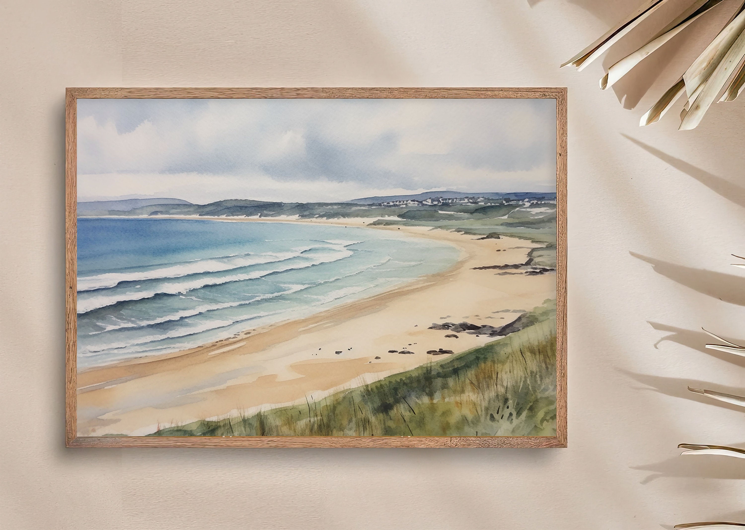 Portsalon Beach Painting Donegal Watercolor Art Print Ireland Coastal ...