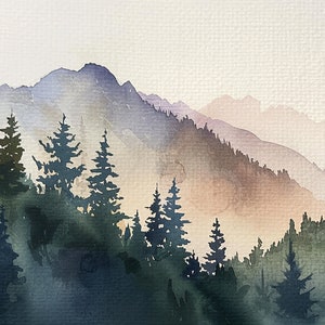 Blue Ridge Parkway Malerei Blue Ridge Mountains Aquarell Kunstdruck Nordcarolina Landschaft Drucke Appalachian Track Kunstwerk