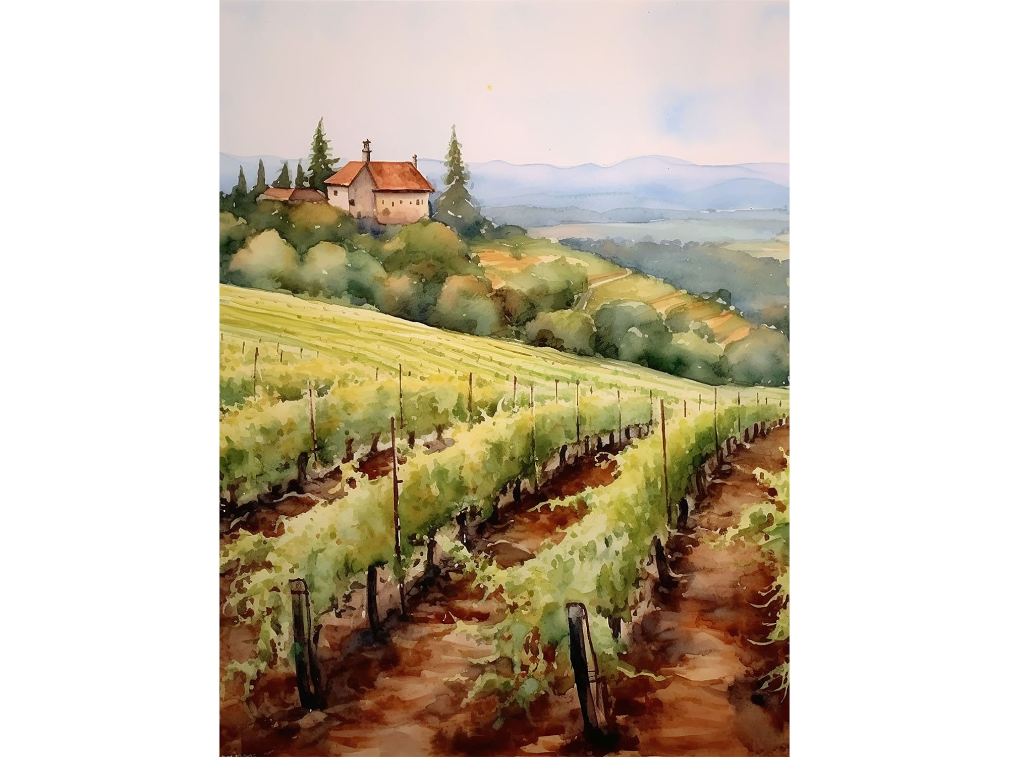 DesignArt Fairy家キャンバス風景画油彩画プリント、イエロー 36x28