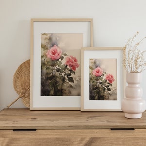 Rose Painting Rosebush Watercolor Floral Art Print Pink Roses Wall Art ...