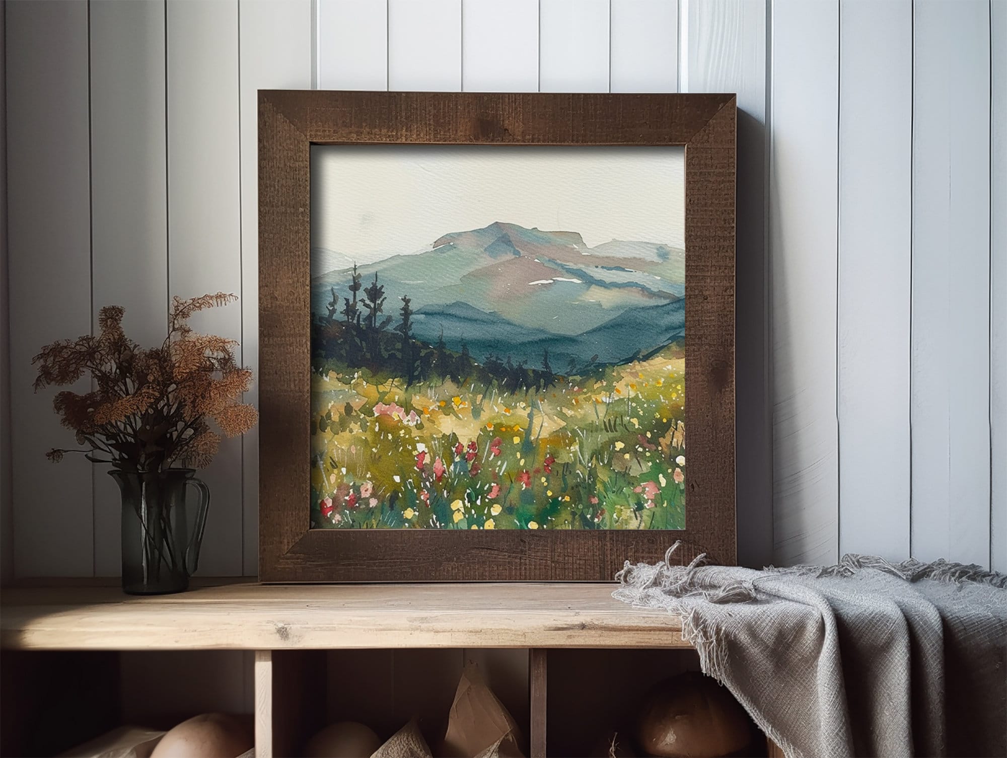 Summer Flowers Painting Colorado Watercolor Art Print Rocky