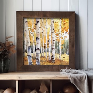 Birch Tree Painting Aspen Trees Watercolor Print Colorado Forest Wall ...
