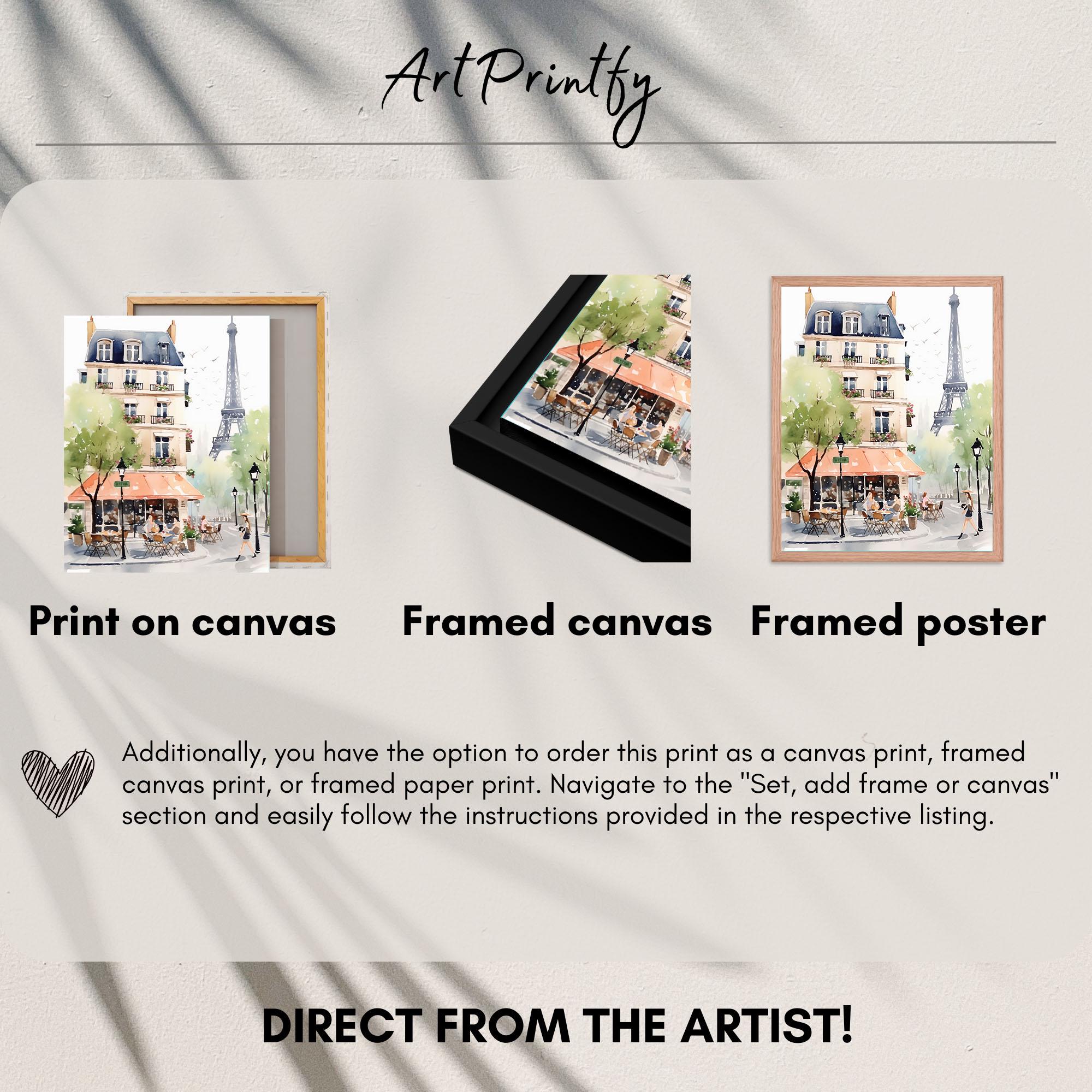 パリの絵画 エッフェル塔 水彩画 アートプリント パリの風景イラスト