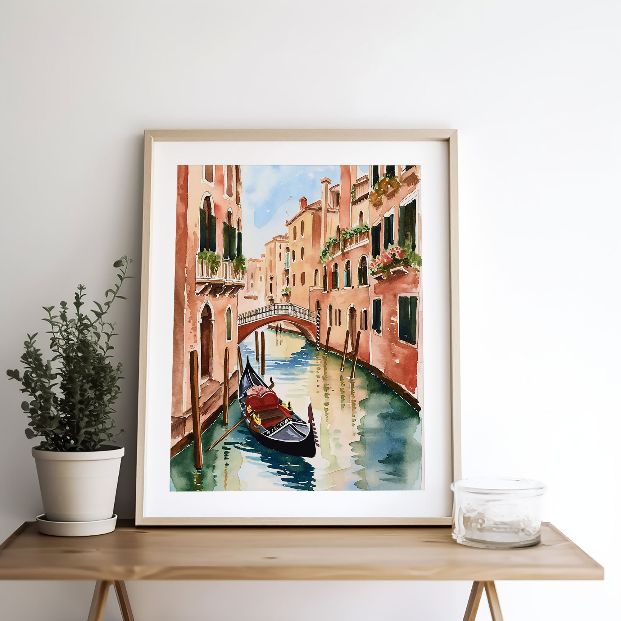 ヴェネツィアの絵画 イタリア 水彩画 アートプリント イタリアの街並み