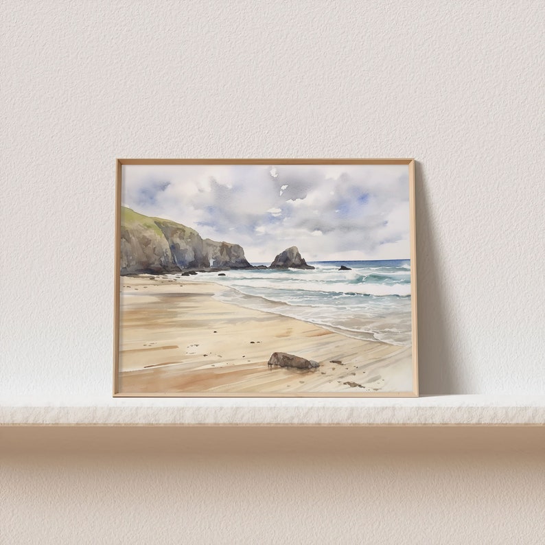 Curracloe Beach Painting Ireland Watercolor Art Print County Wexford ...