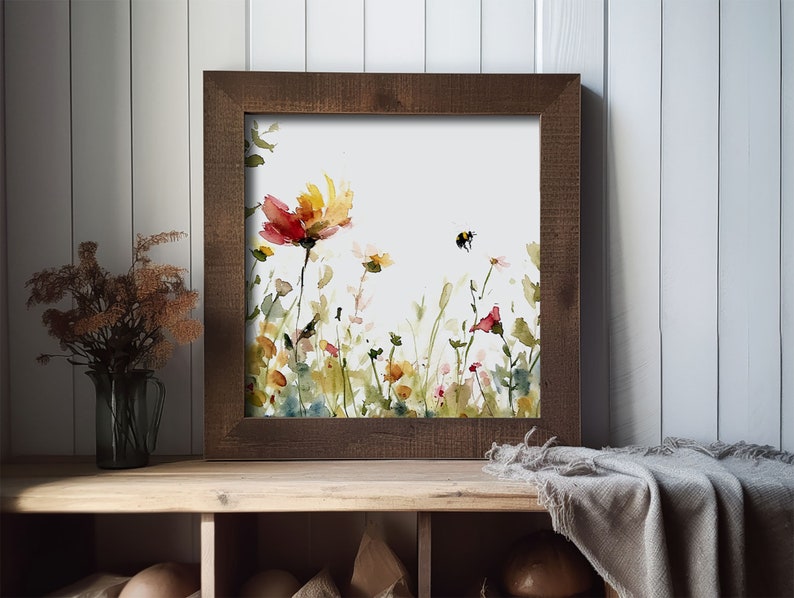 Wildflowers Watercolor Art Print Spring Flowers Painting Floral Wall ...