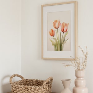 Tulip Painting Floral Art Print Tulips Watercolor Art Flowers Wall Art ...