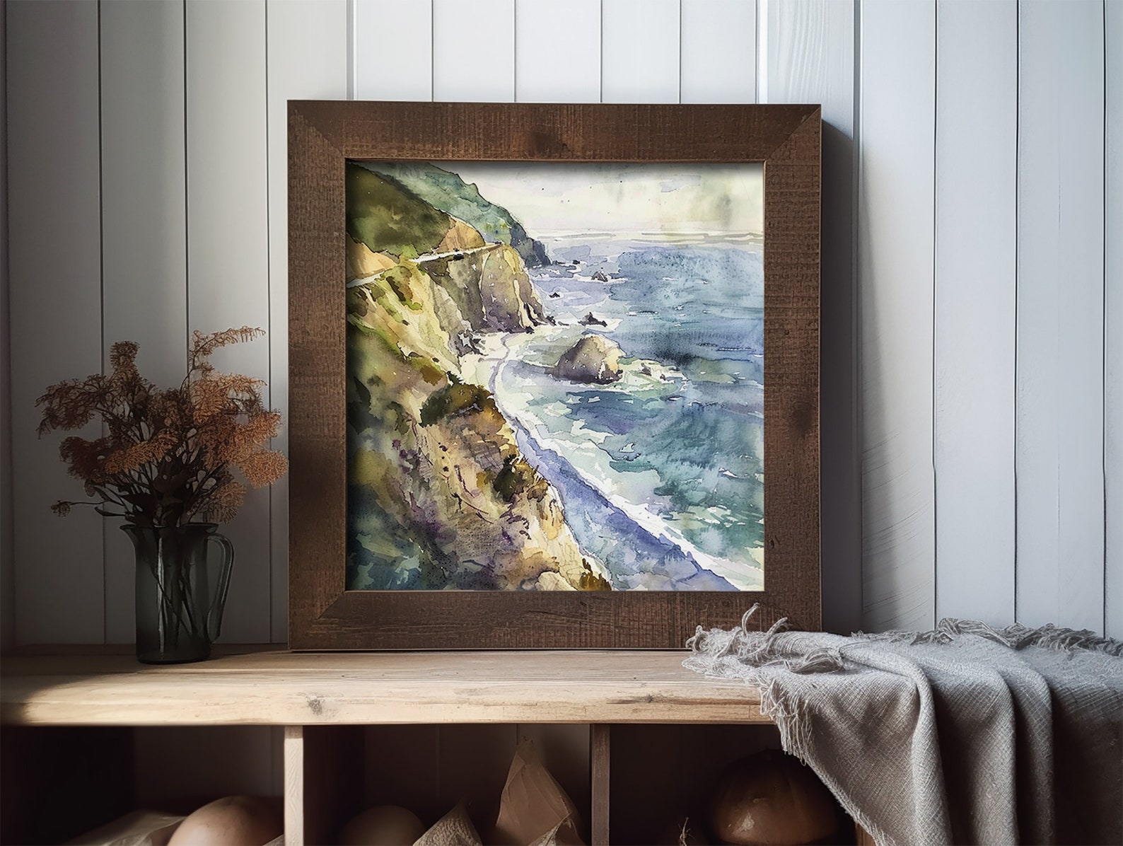 Big Sur Print California Coast Watercolor Art Print Travel Wall Print ...