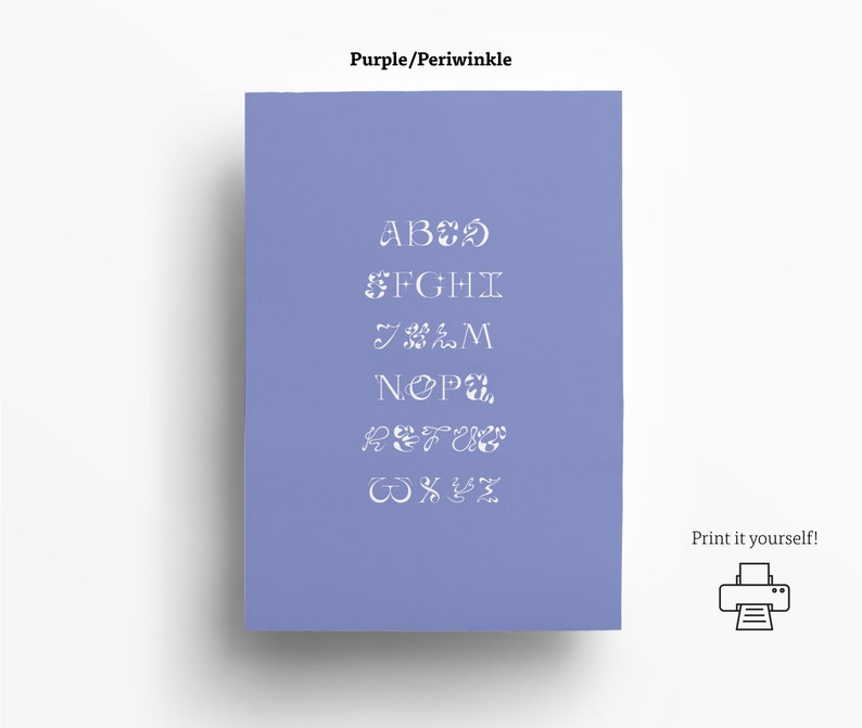 Modern Aesthetic Alphabet Poster Elegant Typography and Intricate