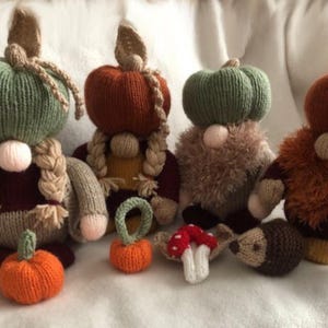Autumn Pumpkin Gonk Gnomes knitting pattern