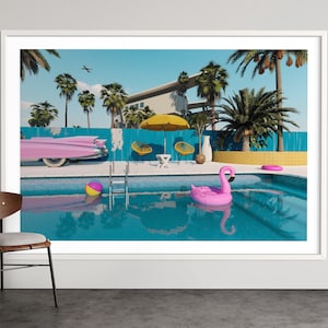 Pool Poster and Pink Cadillac - Limited edition photographic print on Hahnemühle paper