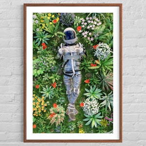 Stampa su carta fotografica del poster "Astronaut Nap", vista dal cielo, arte cosmica, 60,9x91,4 cm