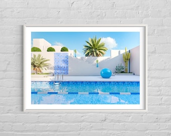 Poster minimalista per piscina, stampa, decorazione murale originale