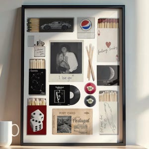 Modello di poster per scatola di fiammiferi modificabile / Modello di scatola di fiammiferi vuoto / Download digitale / Tema neutro ROSSO E NERO / Decorazione stampabile minimalista