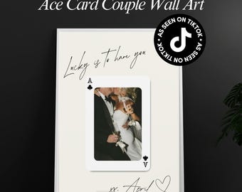 Personalized Ace Card Photo Print, Wedding Anniversary Gift (Digital Download)
