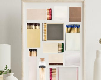 Bewerkbare sjabloon Matchbook-kunstposter: minimalistisch decor (digitale download)
