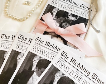 Editable Wedding Newspaper Program | Fun & Customizable Wedding Itinerary | Instant Download
