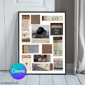 Editable Matchbook Art Poster Template: Brown Neutral Decor (Digital Download)