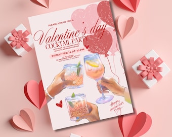 Invitación a fiesta de San Valentín: tarjetas románticas y personalizables para imprimir