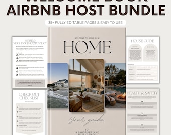 Airbnb Welcome Book Template Canva, Digital Airbnb Welcome Guide, Hosts Welcome Packet, Printable Vacation Rental Guidebook, House Manual