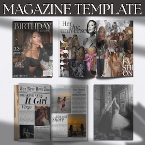 EDITABLE Birthday Magazine Template Canva, Magazine Gift, Personalized Birthday Magazine Cover, Bestie Gift, Custom Photo Gift, Customisable