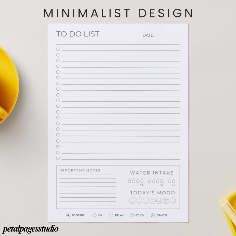 Minimalist Daily Planner Template: Printable Schedule, To-do List (A4 ...