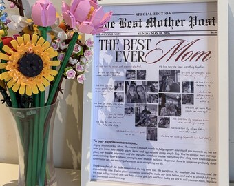 Editable Mother’s Day Newspaper Template Personalized Newspaper Canva Template Printable Mother’s Day Gift Aesthetic Newspaper Gift for mom
