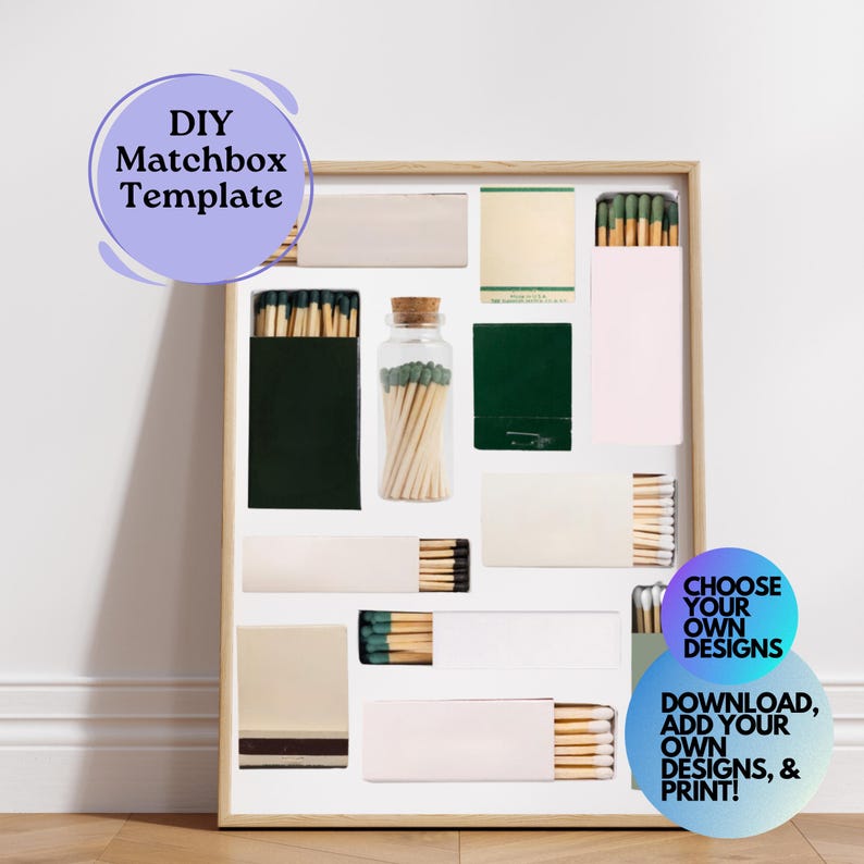 Matchbox Poster.pdf Editable Matchbook Art Poster Template: Minimalist Decor (digital ...