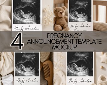 Minimalist Pregnancy Announcement Template Modern Baby Reveal Digital Social Media Reveal Neutral Baby Announcement Ideas Editable Template