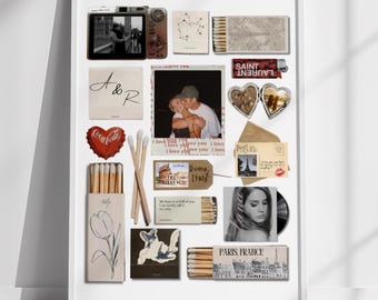 Plantilla de póster de caja de cerillas editable / Plantilla de caja de cerillas en blanco / Descarga digital / Tema neutro rosa / Decoración minimalista imprimible