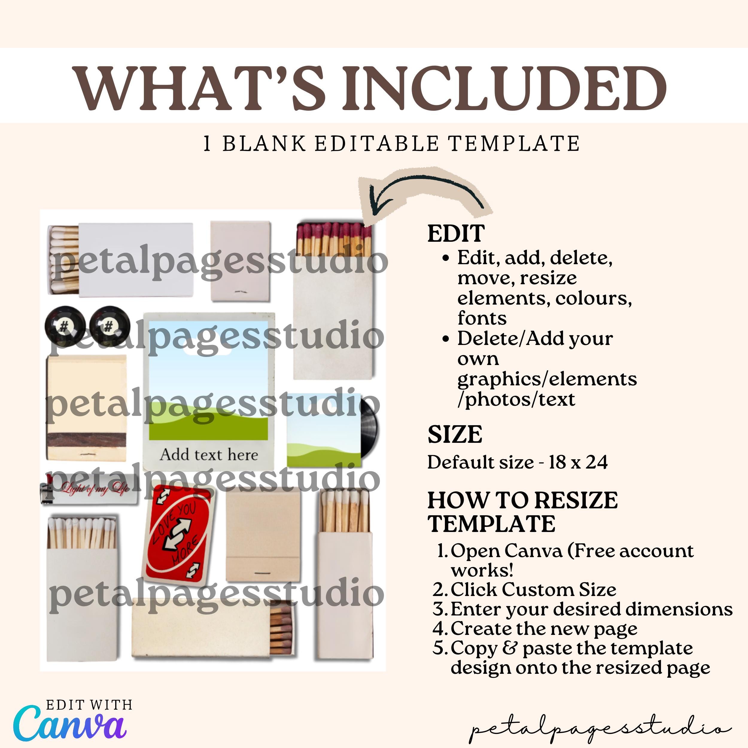 Matchbook Indesign Template Editable Matchbook Art Poster: Customizable Template (digital Download ...