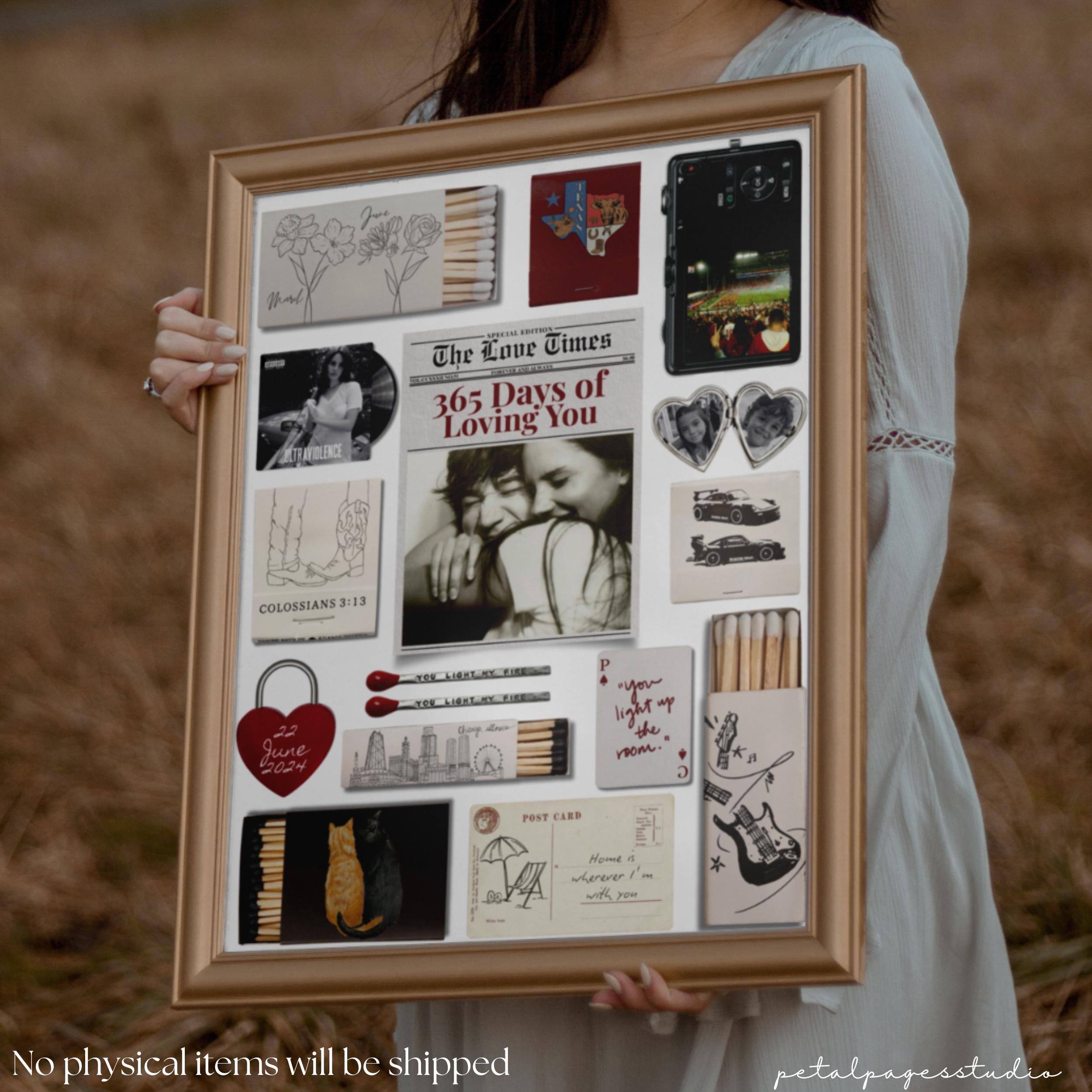 Editable Matchbox Art Template, Anniversary Gift (canva DIY) Etsy