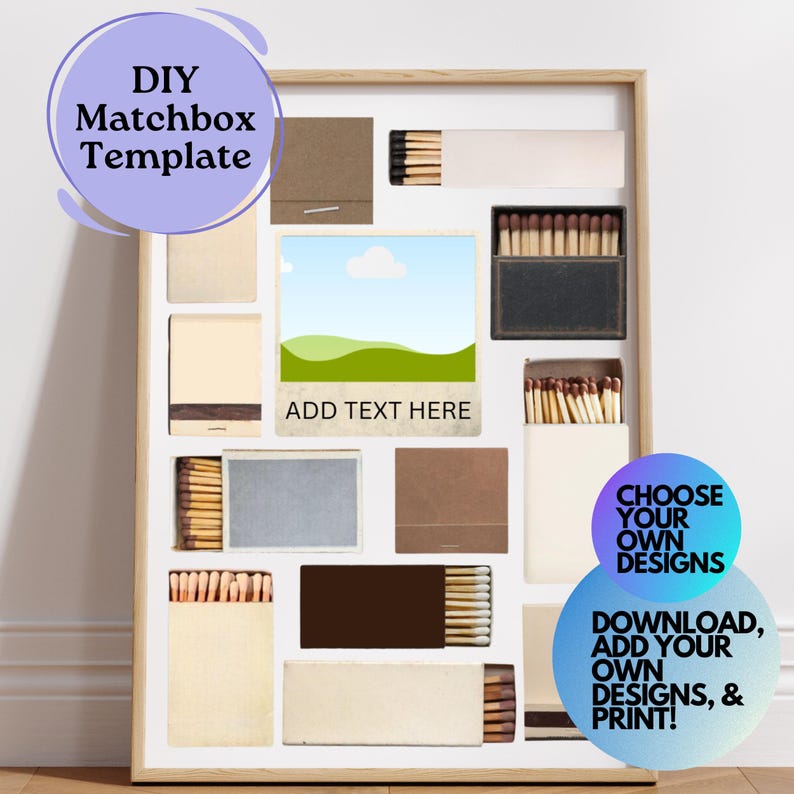 Editable Matchbook Art Poster Template: Brown Neutral Decor (digital ...
