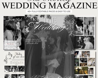 Editable Wedding Magazine Template, Canva Program Booklet (A4 & 8.5x11 Inch) (Digital Download)