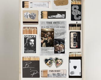 Bewerkbare sjabloon Matchbook-kunstposter: neutraal thema (digitale download)