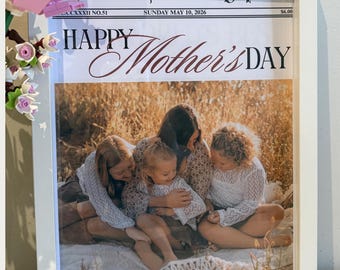 Editable Mother’s Day Newspaper Template Personalized Newspaper Canva Template Printable Mother’s Day Gift Aesthetic Newspaper Gift for mom