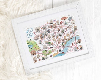 West End Map Art Print