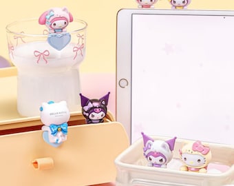 San Flocked Hippers | Kawaii Phone Hippers | Kind Hippers | Phone Charms | Décoration Téléphone Décoration Tablette | Shipped without box!