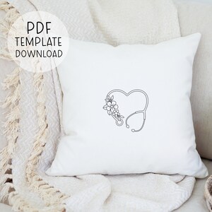 Heart Stethoscope Embroidery Pattern, EMT Embroidery Paramedic Embroidery Nurse Pattern, Nursing Embroidery PDF, Medical Embroidery Pattern image 5