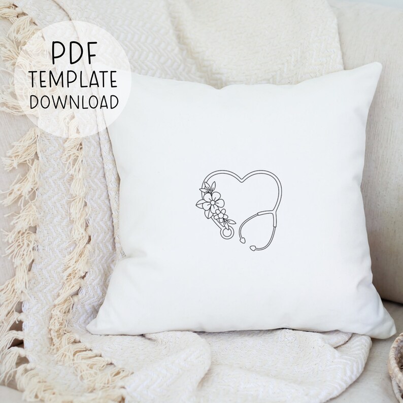 Heart Stethoscope Embroidery Pattern, EMT Embroidery Paramedic Embroidery Nurse Pattern, Nursing Embroidery PDF, Medical Embroidery Pattern image 5