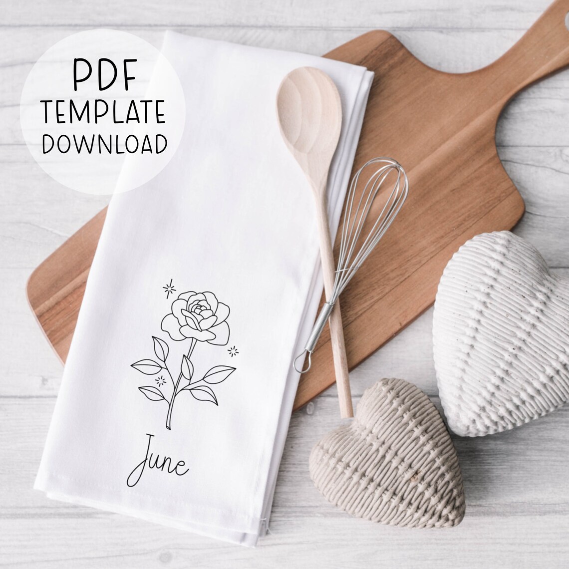 June Birth Flower Embroidery Pattern Template, Personalized June ...