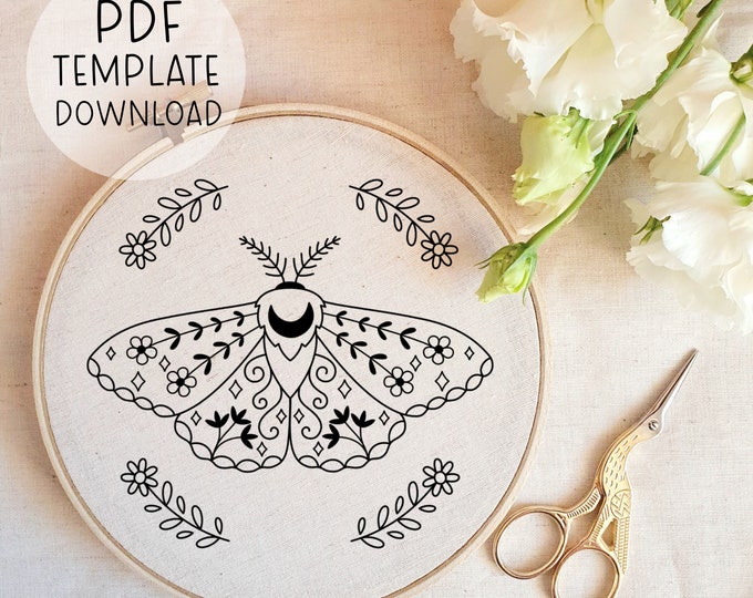 Printable Insects Embroidery Patterns Sheet, Butterfly Hand Embroidery ...