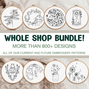 WHOLE SHOP BUNDLE!! 900+ Embroidery Patterns - All Current And Future Designs, Mega Discount, Lifetime Access, Hand Embroidery Bundle Deal