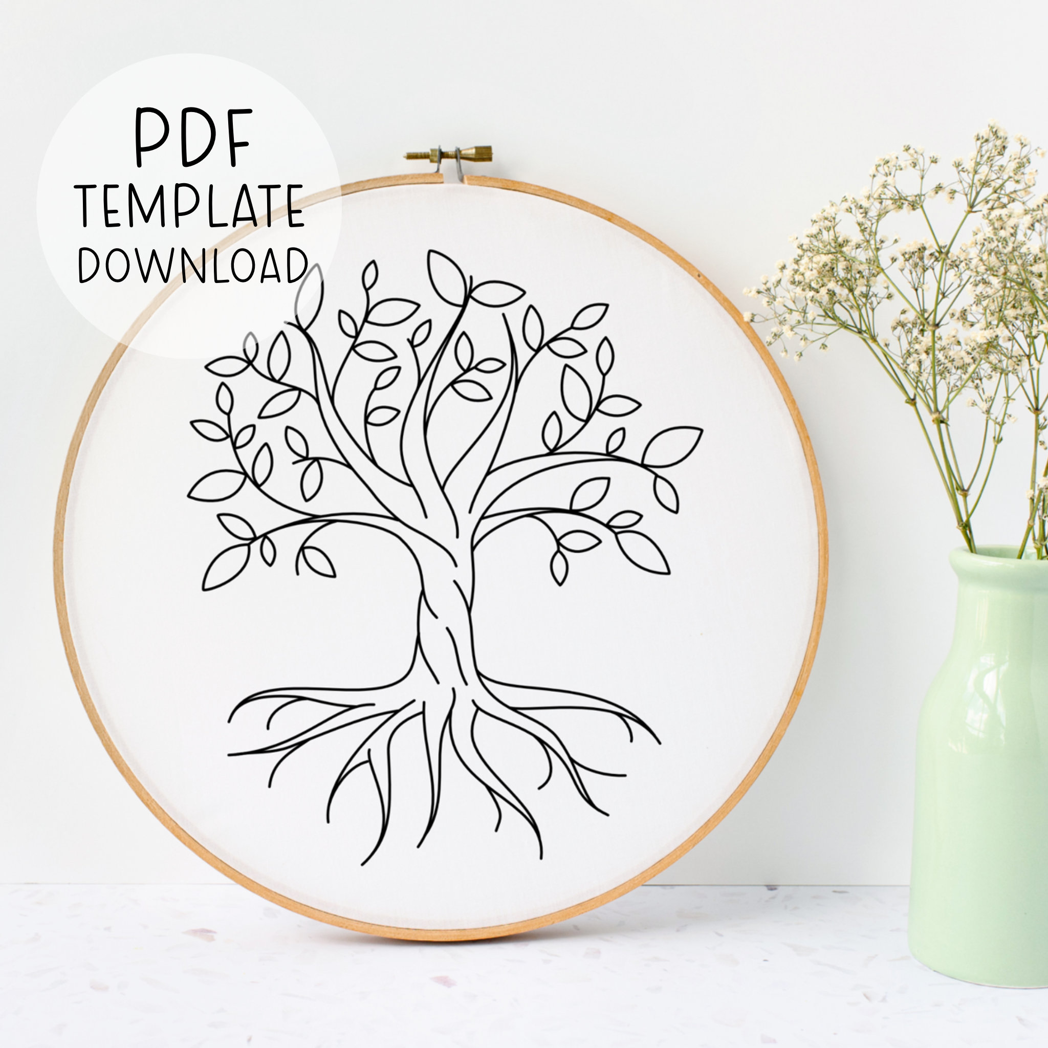 Tree of Life Embroidery Pattern Download PDF, Botanical Embroidery ...