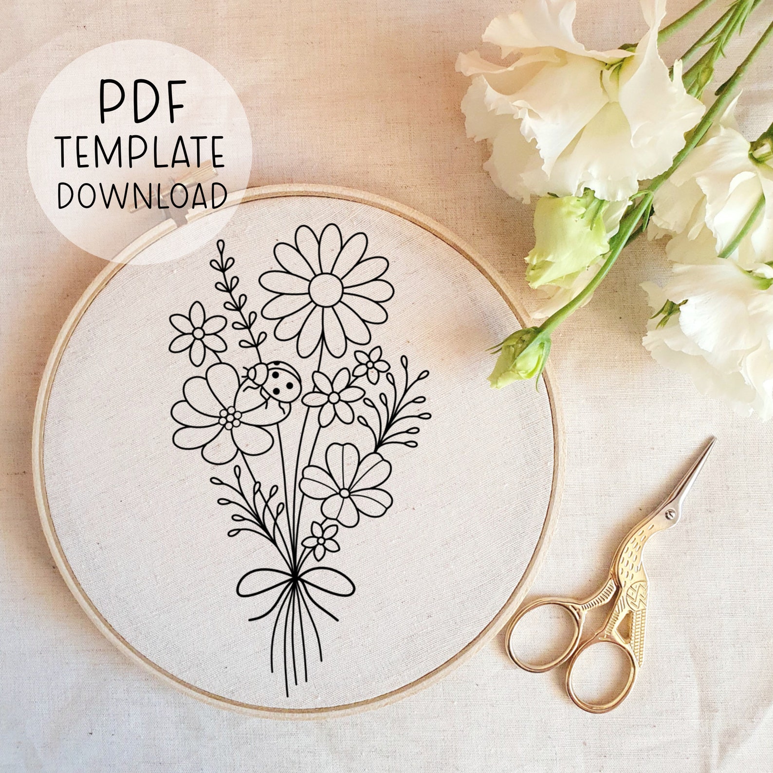Bunch of Flowers Embroidery Pattern Template Flowers Embroidery Design Bunch of Flowers Embroidery Pattern Template Flowers Embroidery Design