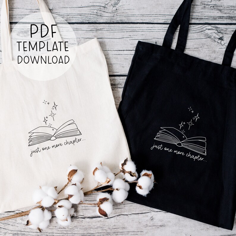 Just One More Chapter Embroidery Pattern Template, Bookworm Gift ...