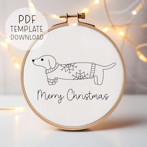 Christmas Dog Embroidery Pattern Template, Cute Christmas Embroidery Merry Christmas Embroidery Dog Sweater Embroidery Christmas Pattern